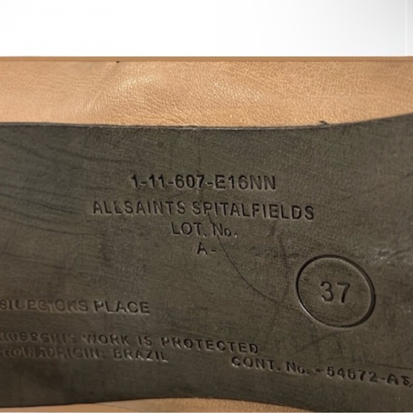 AllSaints Spitalfields Jacks Place high-heel sandals leather & metallic stiletto - Picture 12 of 13